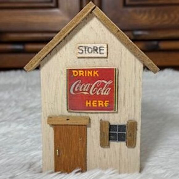 Vintage Coca-Cola Wood 'Drink Coca-Cola Here' Store Hanging or Standing Plaque - Picture 2 of 8